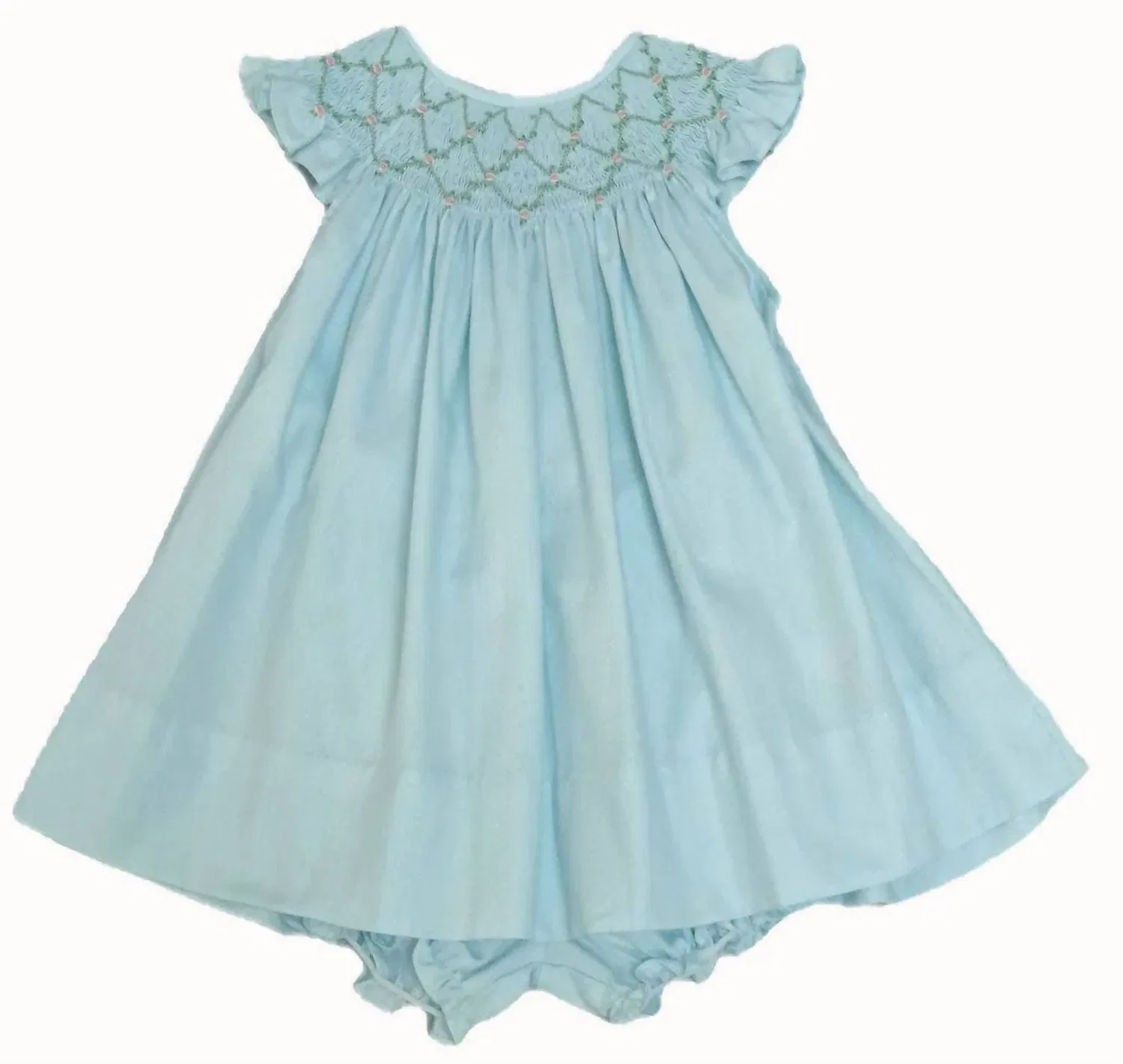 Детское платье для девочек с вышивкой Hand Smocked Bishop Marco & Lizzy, Mint — фото 2