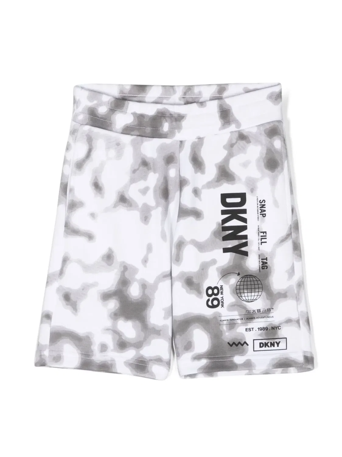 Шорты с логотипом и узором тай-дай DKNY, белый