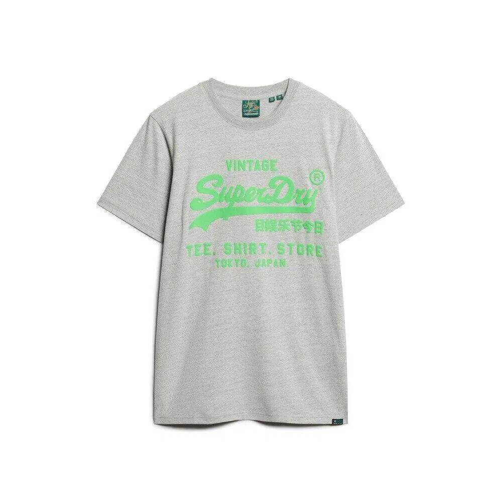 Мужская футболка с принтом Vintage Leuchtendes Logo Superdry, Grau