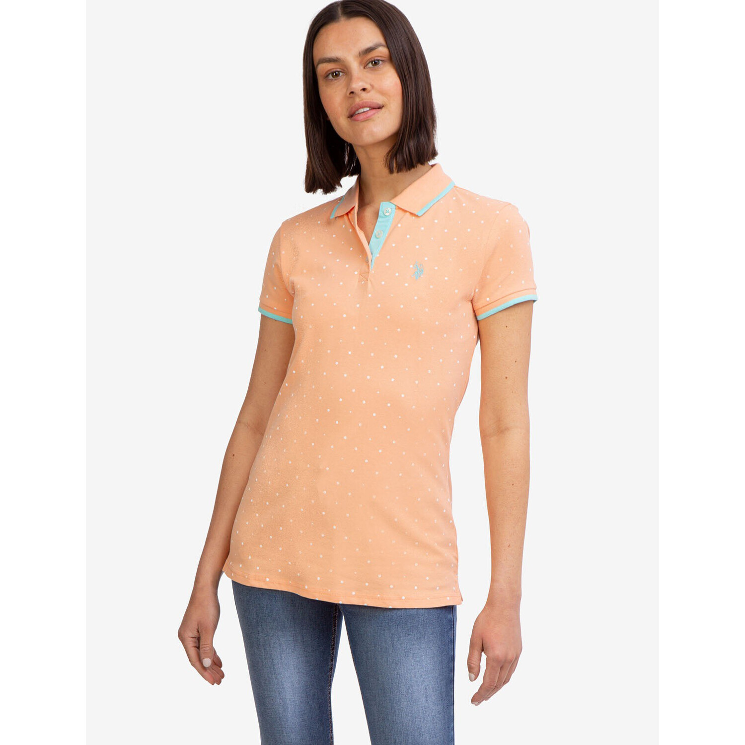 

Футболка-поло U.S. Polo Assn. Dot Print, персиковый