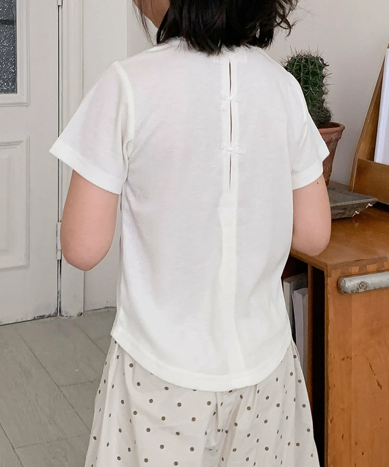 Детская футболка с лентой [aimoha-KIDS-] Aimoha Kids, off white — фото 2