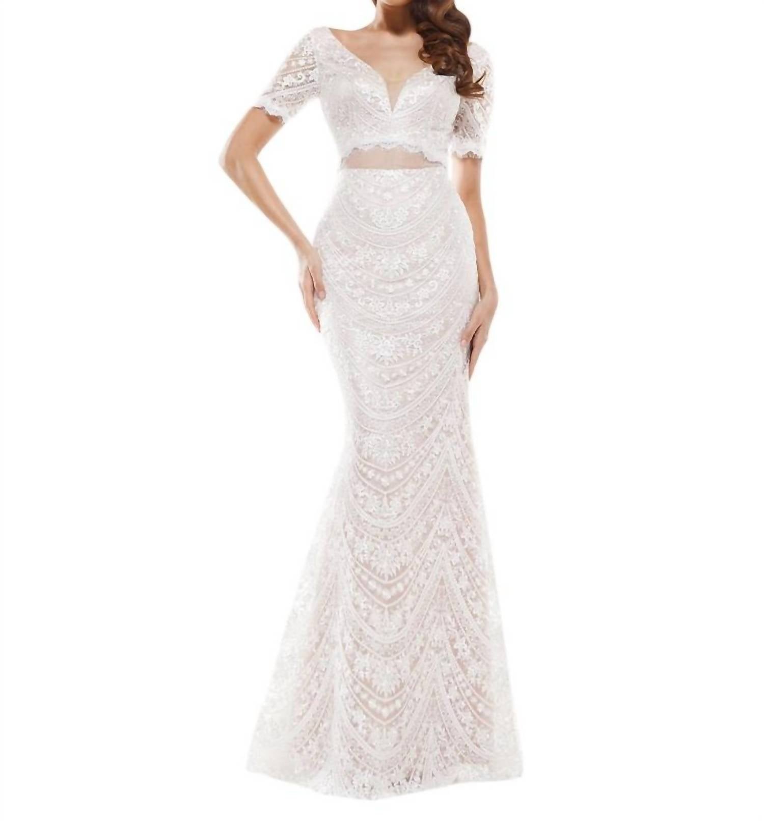

Кружевное платье-русалка белого цвета COLORS DRESS