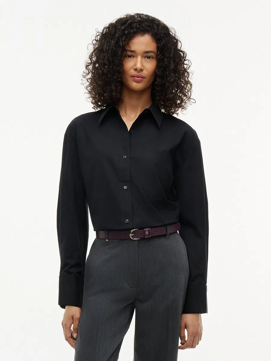 Блузка TOMMY HILFIGER черного цвета — фото 2