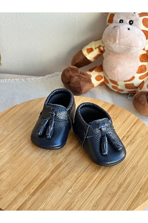 Детские мокасины для мальчиков кожаные Li Puna, Navy Blue — фото 3