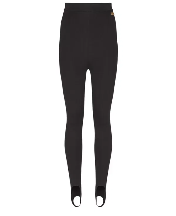 Женские брюки-лосины с принтом Balmain, черный