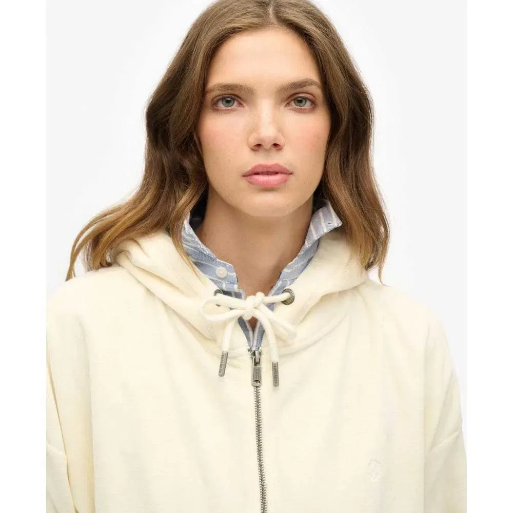 Худи на молнии Velour Superdry, бежевый — фото 3