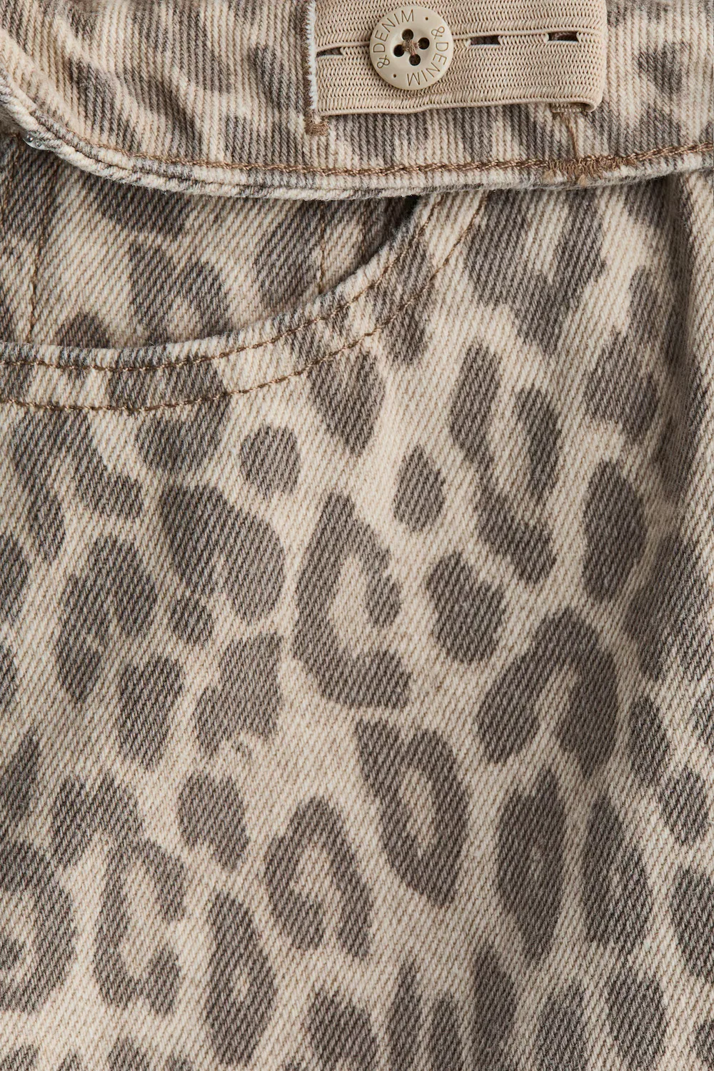 Широкие джинсы с низкой посадкой H&M, Hellbeige/Leopardenprint — фото 3