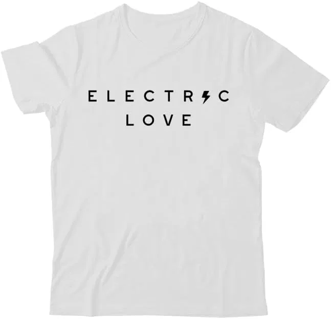 Мужская футболка с принтом Electric Love, White