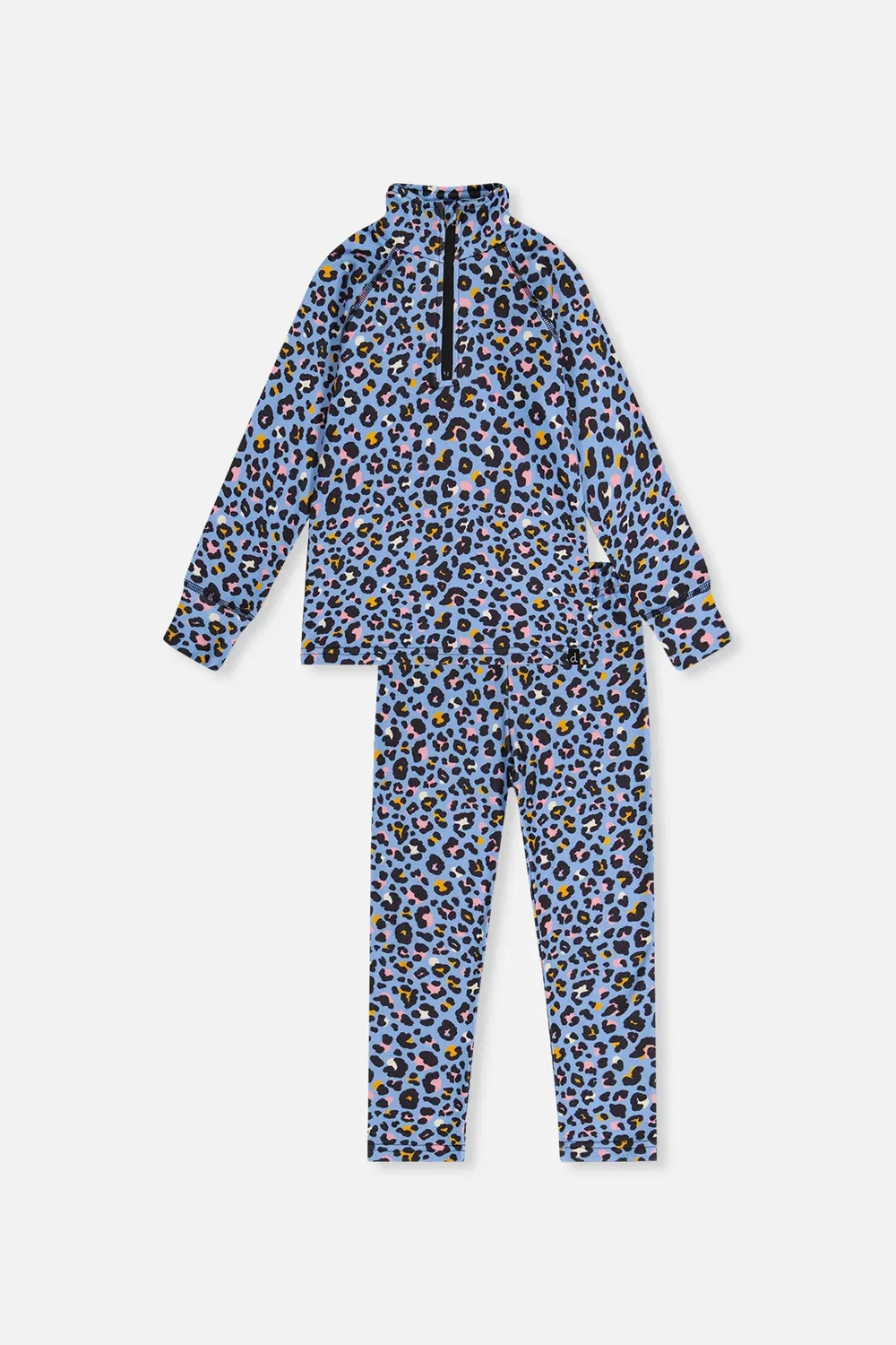 Детский термокомплект из двух предметов с начесом Blue Leopard Print Deux par Deux, Blue Leopard Print