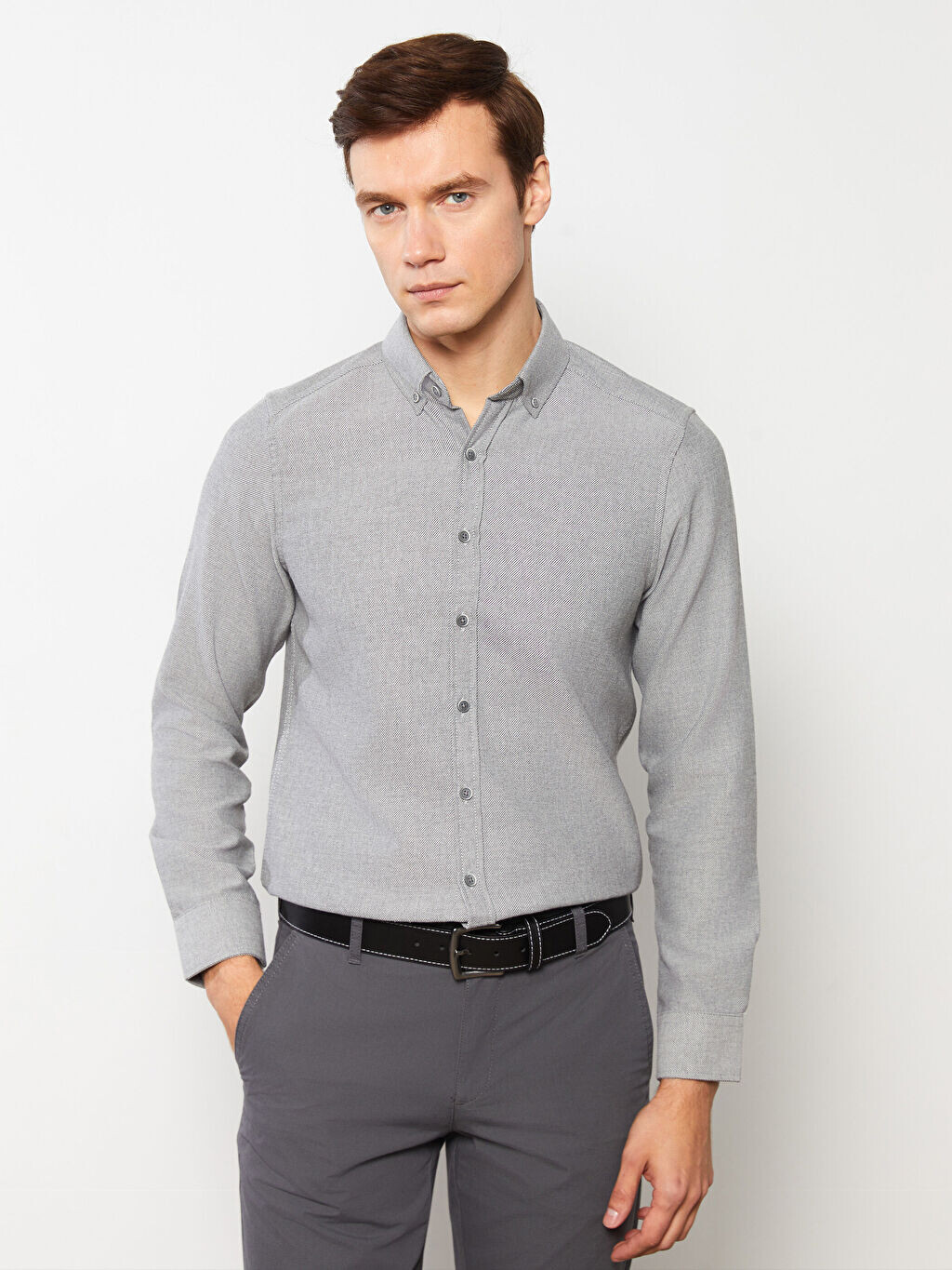 

Приталенная рубашка из габардина с длинными рукавами LCWAIKIKI Classic