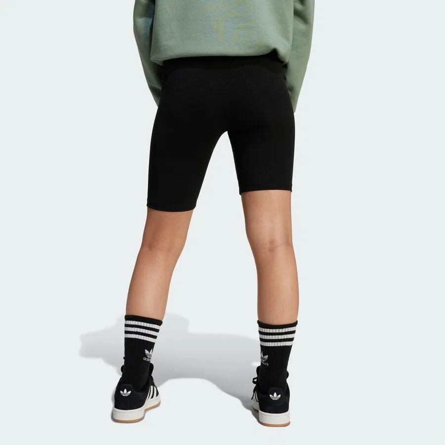 Узкие леггинсы ADIDAS ORIGINALS 'Ribbed Cycling' черного цвета — фото 3