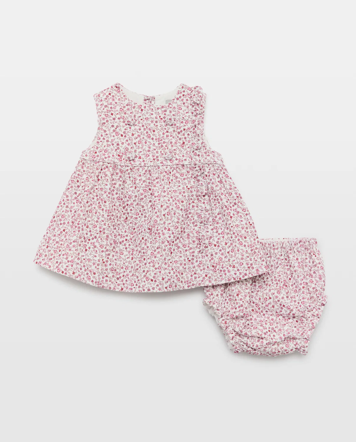 Платья с принтом, 62 см, Pichi Micropana Flor Bicolor Volante Lateral Botones Frontales, Coconut El Corte Inglés, красный