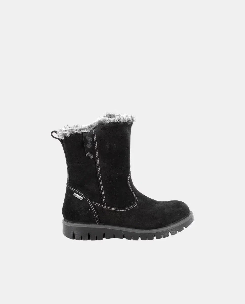 Ботинки из натуральной кожи, Chica Forro Goretex Pelo Cierre Lateral, Primigi, черный