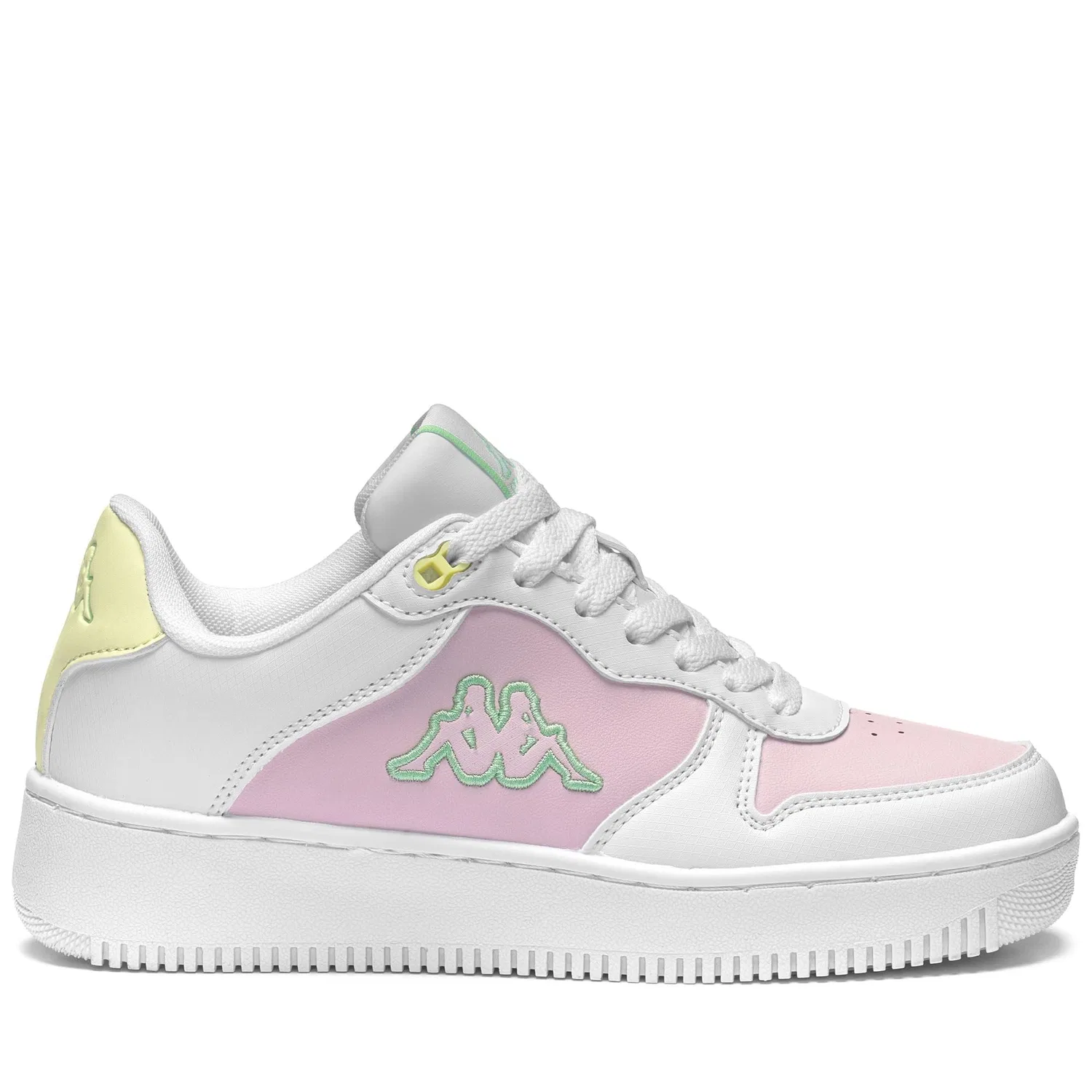Детские кроссовки с принтом Maserta Logo Kappa, White Pink Lt — фото 3