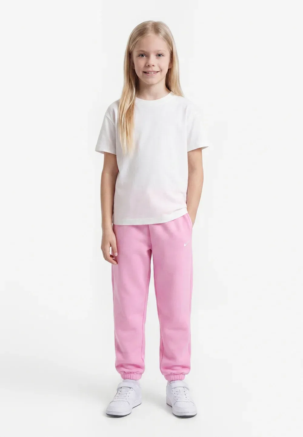Свободные спортивные штаны Studio Nike Sportswear, Pink Rise/White
