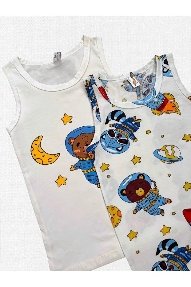 Детский комплект маек для мальчиков хлопковый Elmas Kids, White — фото 4
