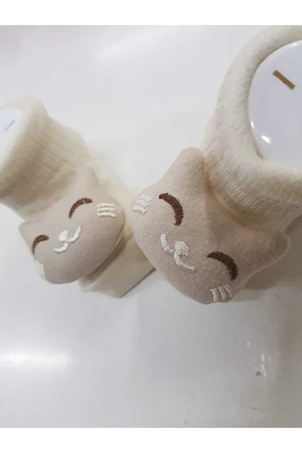 Детские носки с принтом с аксессуарами для кошек Baby By Bumbo, Beige — фото 2