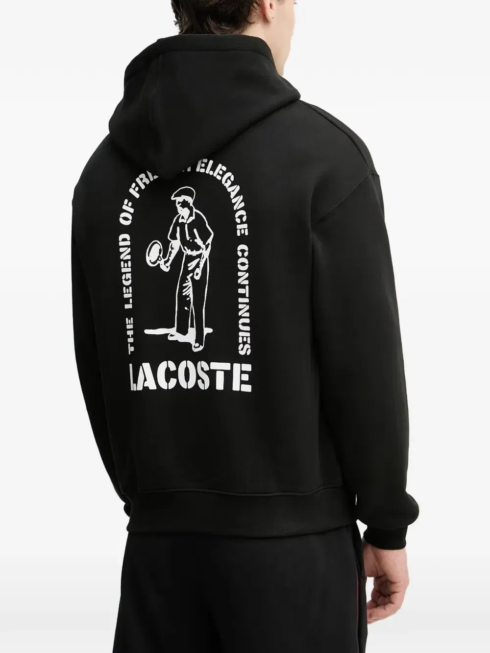 Худи с графическим принтом Lacoste, черный — фото 3