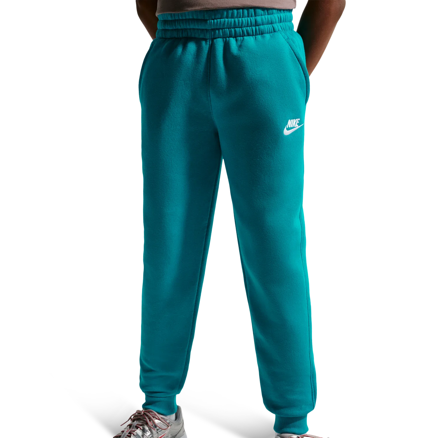 Детские спортивные штаны для мальчиков из футера с принтом Nike NSW Club LBR Fleece Joggers Nike, Energy White — фото 4