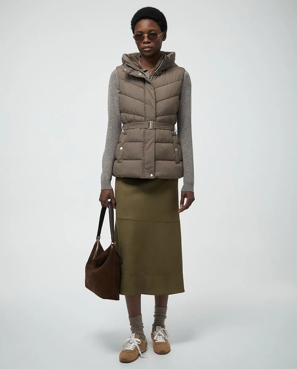 

Короткий жилет с капюшоном Sfera, светло-коричневый