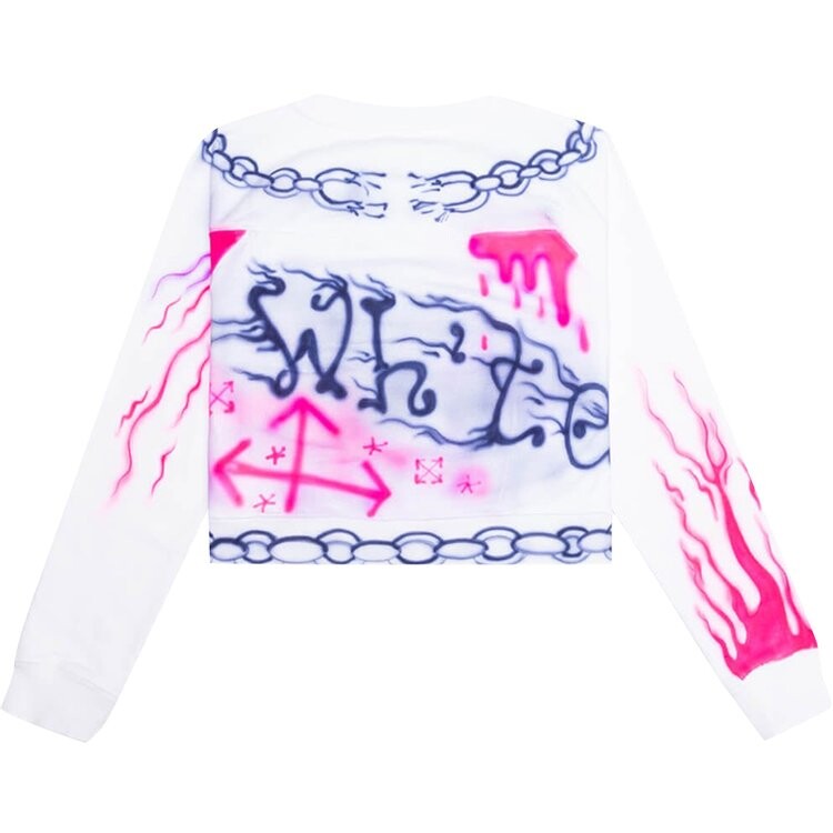 Толстовка Off-White Babybrush Contour Crewneck 'White/Multicolor', белый — фото 3
