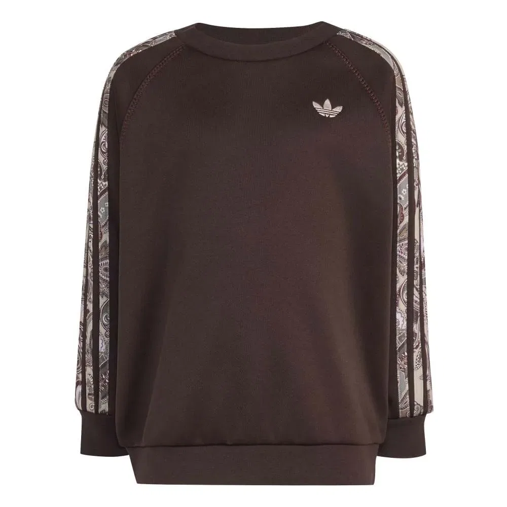 Комплект спортивный Оверсайз Крю и Тайт Леггинсы Adidas Originals, коричневый — фото 4