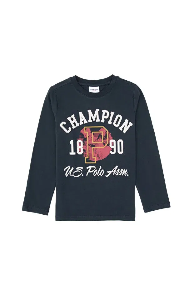 Детские свитшот для мальчиков с длинным рукавом U.S. Polo Assn., Light Navy Blue — фото 3