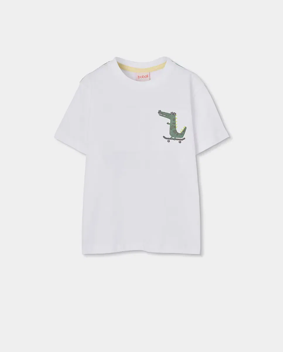 Детская футболка для мальчиков хлопковая Boboli, Blanco / Verde