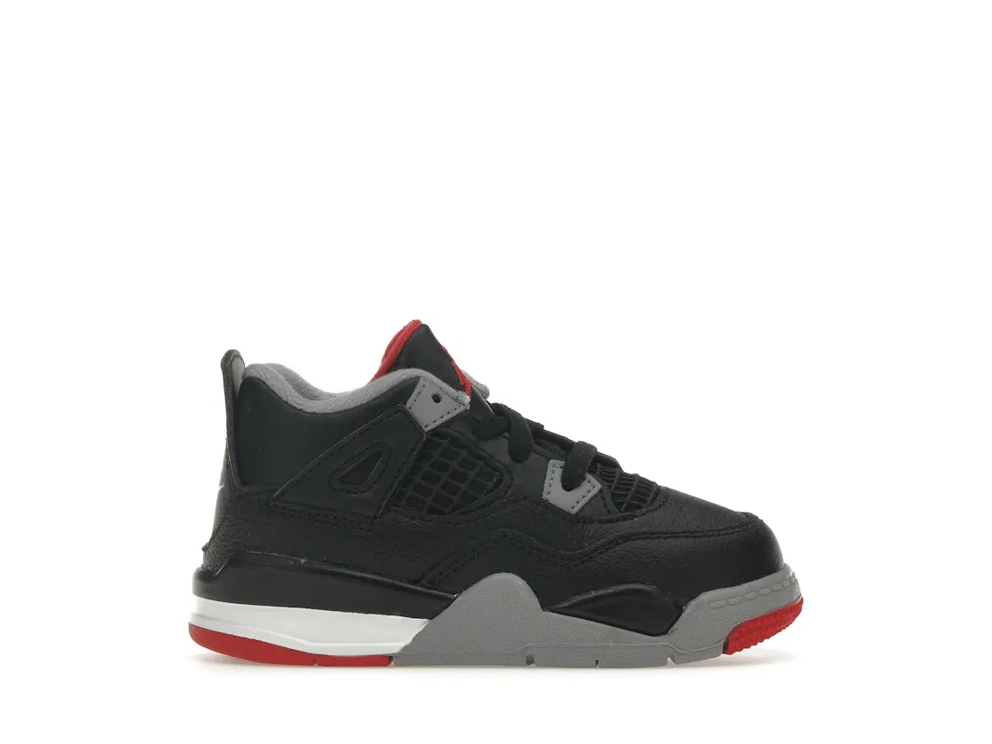 Детские кроссовки для мальчиков с ретро-дизайном Jordan 4 Retro Jordan, Black/Cement Grey/Varsity Red/Summit White