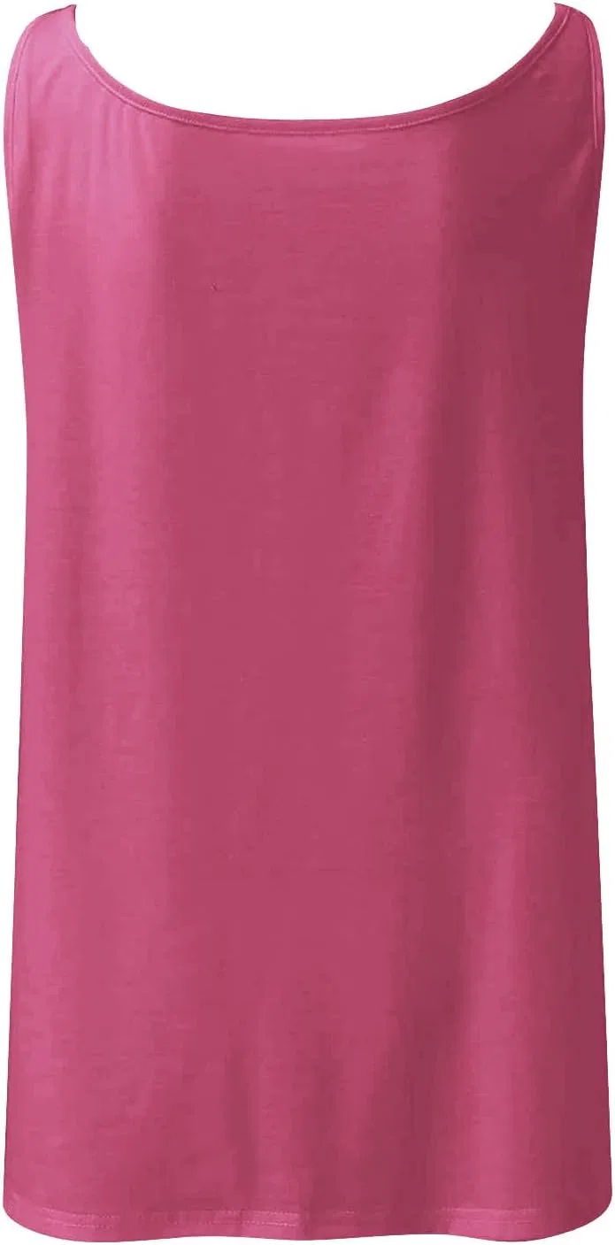 Майка женская на тонких бретелях, свободный крой, A02_hot Pink — фото 3
