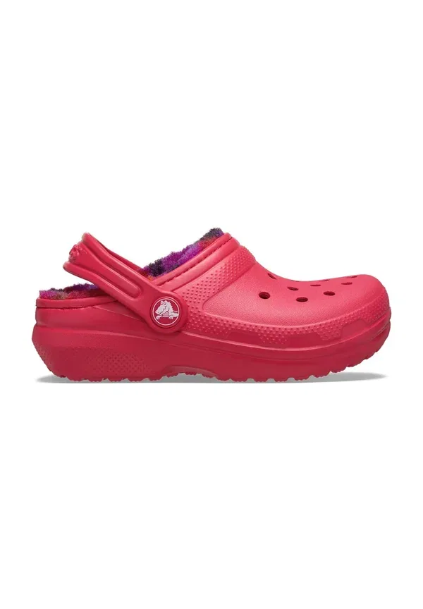 Детские классические сабо с подкладкой и яркой клетчатой расцветкой Crocs