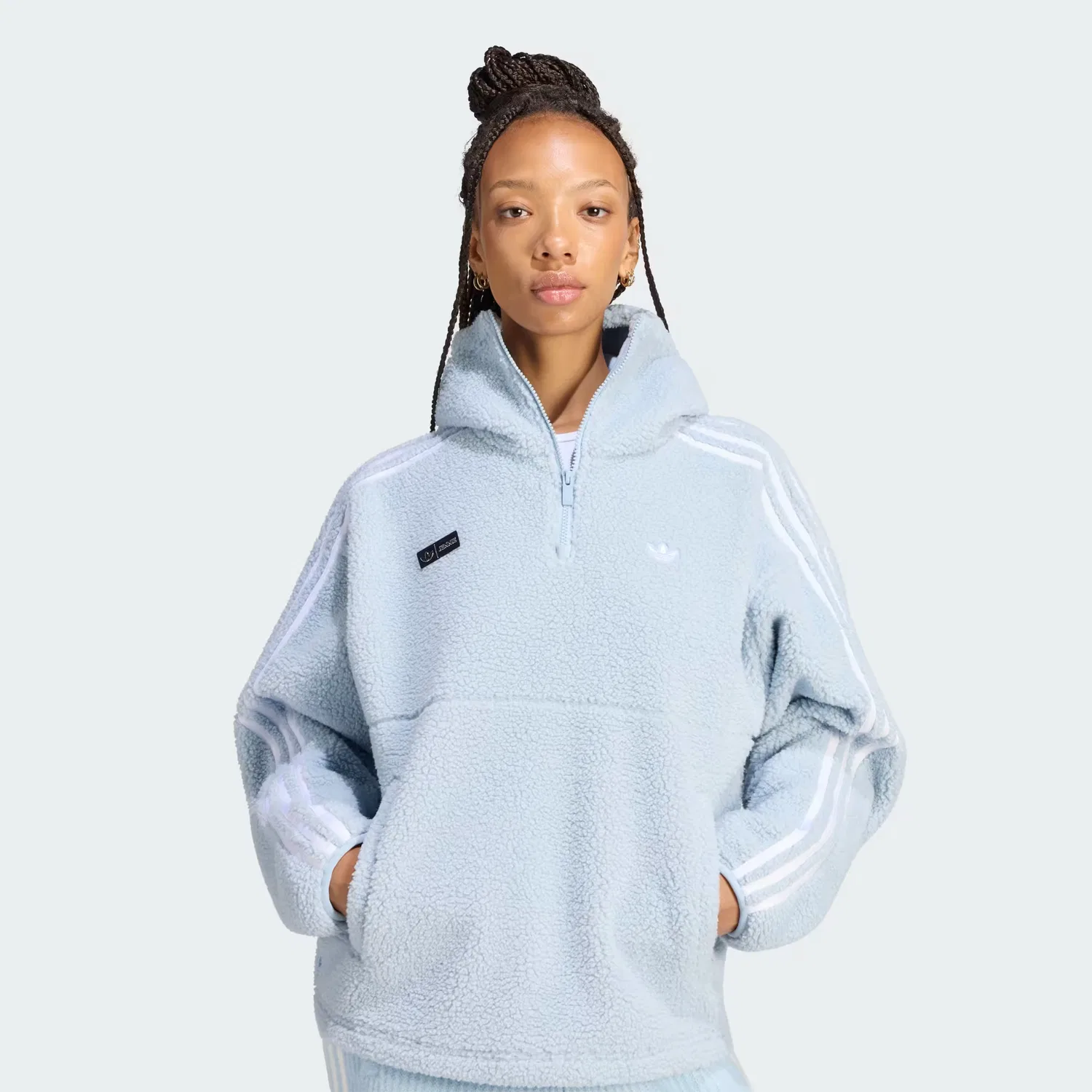 Женская куртка-худи из флиса Jennie Adidas Originals, Wonder Blue — фото 4
