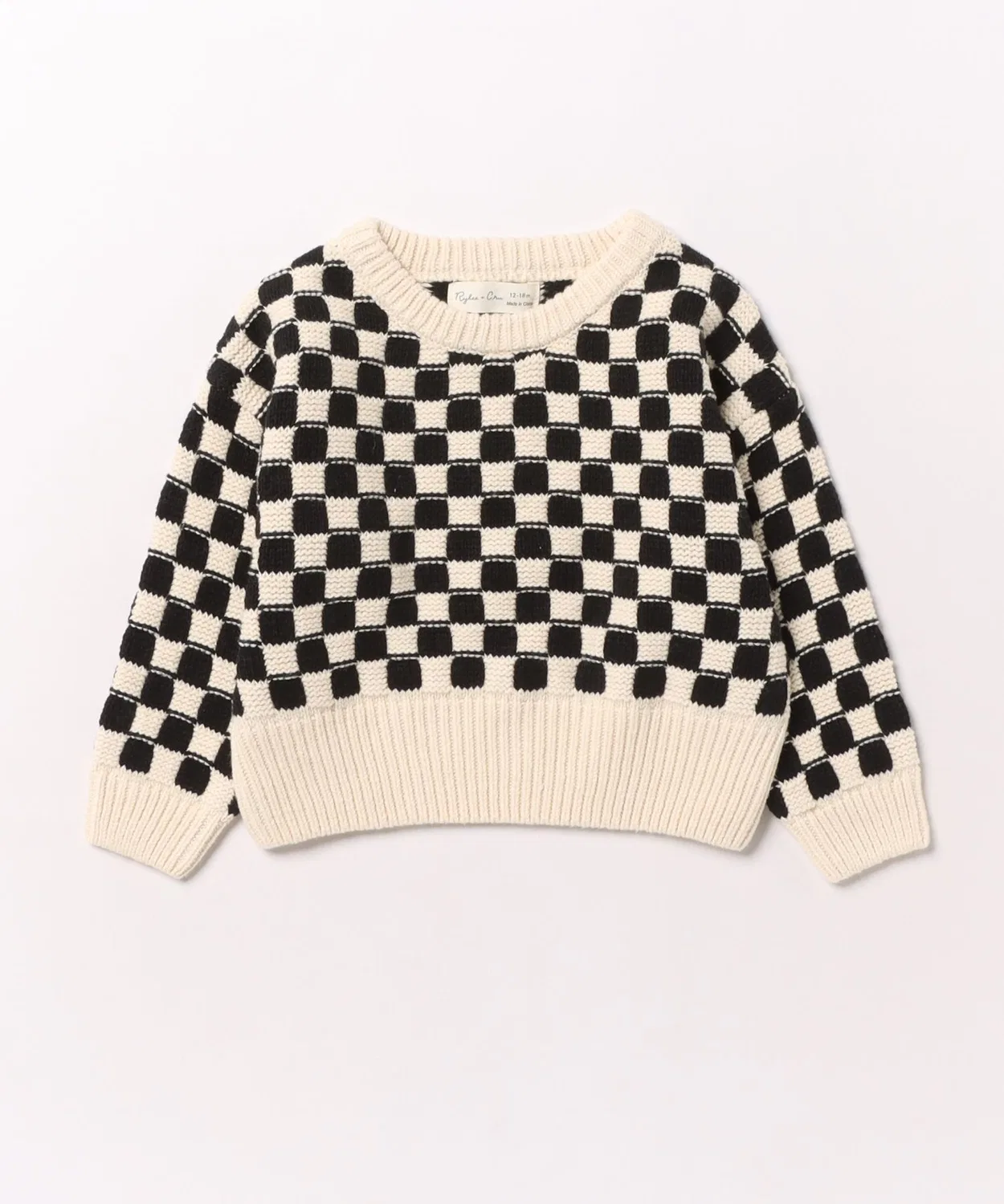 Детский свитер с принтом в клетку Aspen Sweater Rylee + Cru, Natural