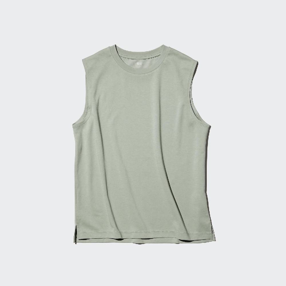 Футболка Uniqlo AIRism Cotton Sleeveless Unisex, 53 зеленый