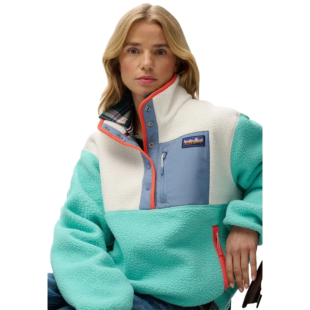 Куртка Colour Block Fleece Pull Over Superdry, синий — фото 3