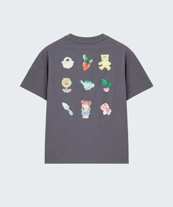 Футболка Musinsa Standard Kids, Gardners Icon, серая — фото 4