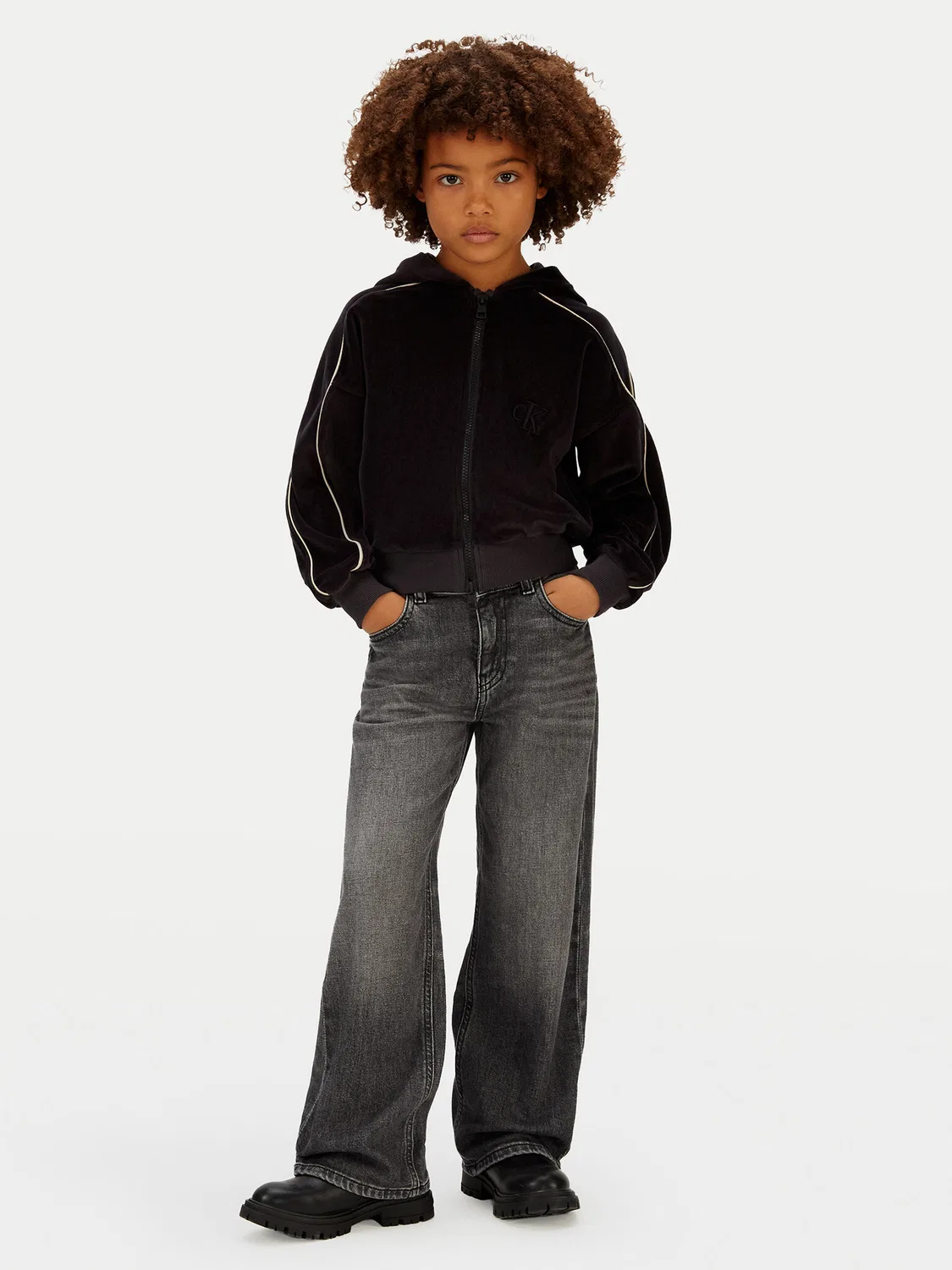 Толстовка стандартного кроя для девочки Velvet Calvin Klein Jeans, черный — фото 2