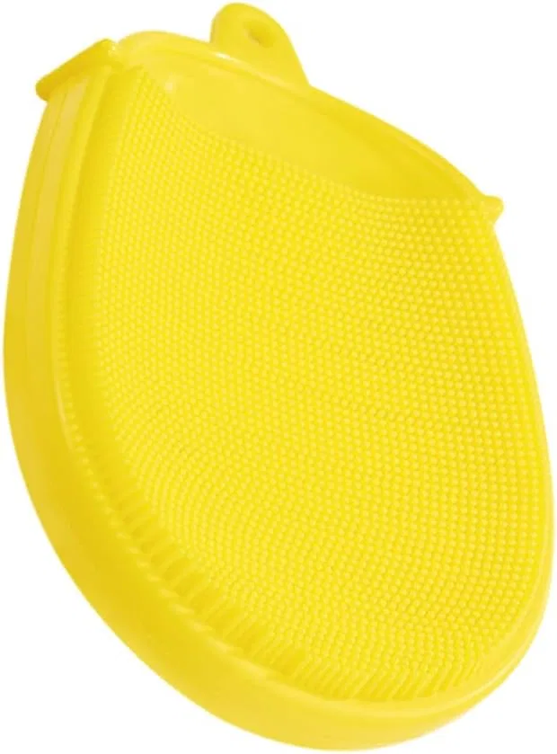 Силиконовая мочалка для тела и лица BESTYASH, 1 шт., 14.7x9.8x2 см, 57 г, Yellow