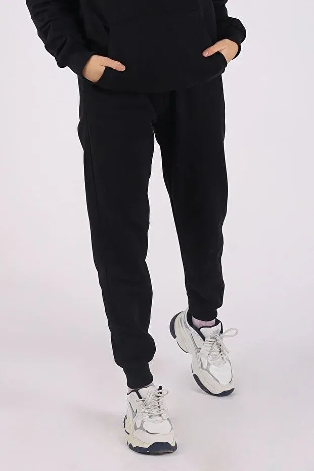 Детские спортивные штаны для девочек из 3 предметов Buseyiz, Black Gray Navy Blue — фото 4