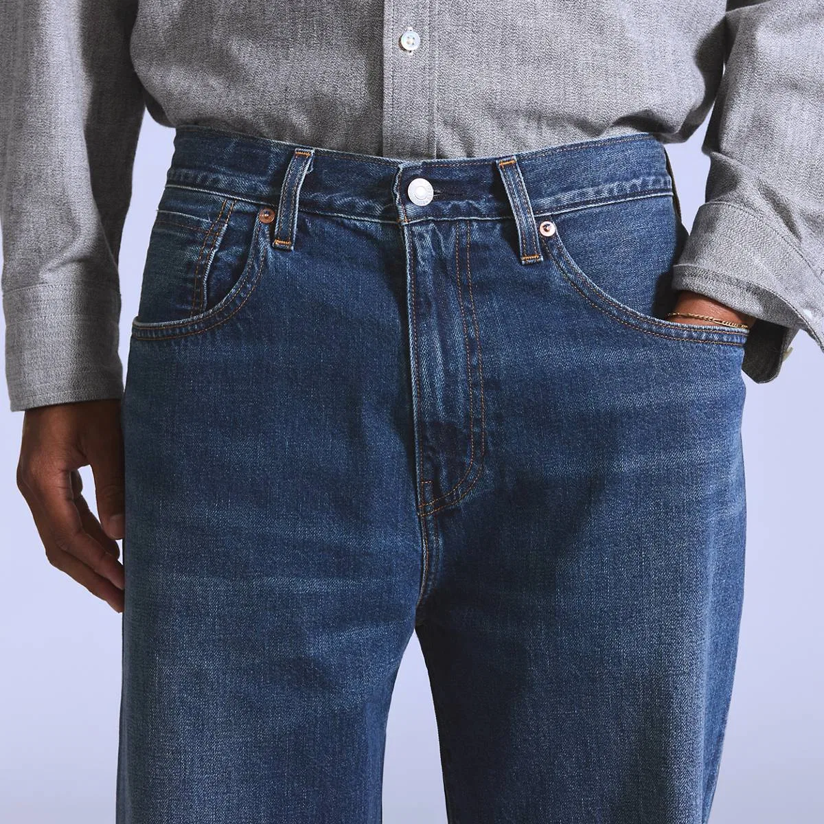 Мужские джинсы Marker с кромкой свободного кроя Levi's, Flyer - Dark Wash — фото 3