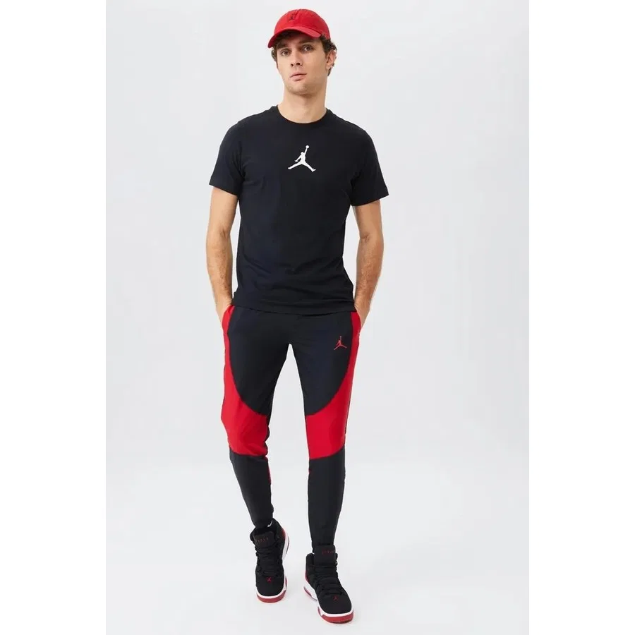Мужская футболка с графическим принтом Jordan Jumpman Crew Dri-FIT Nike, Черный — фото 4