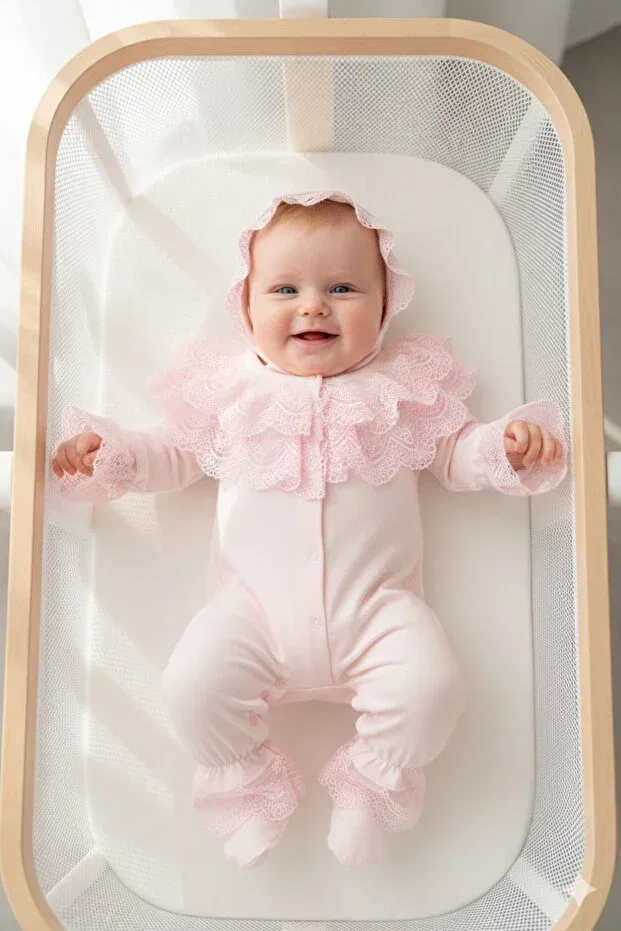 Детский комбинезон для новорожденных с длинным рукавом Basics Miniday Baby, Pink