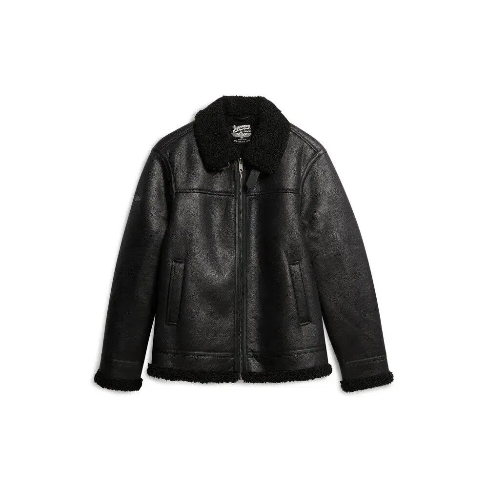 Мужская куртка-авиатор с искусственным мехом Superdry, Schwarz