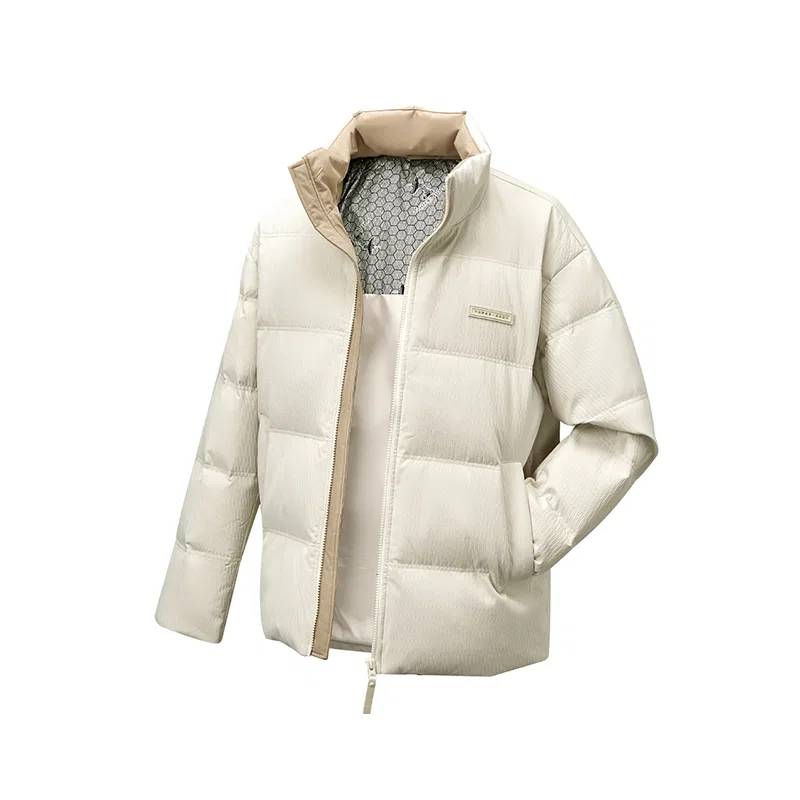 Детский пуховик без капюшона со стойкой HLA, Beige Apricot 69