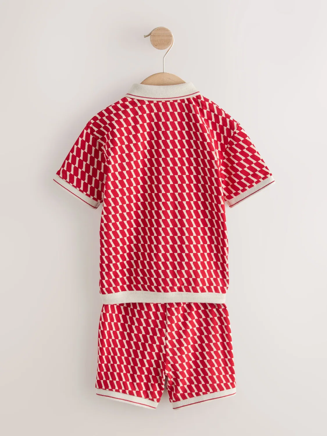 Комплект из рубашки и шорт, клетка, Red Check Next — фото 3