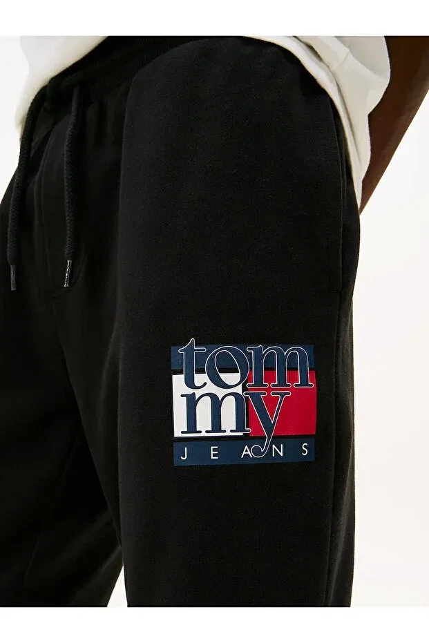 Мужские спортивные штаны с рисунком Tommy Hilfiger, Black — фото 4