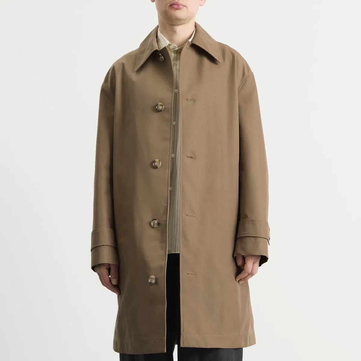 Пальто из хлопка с водоотталкивающей пропиткой Water repellent cotton mac Ami Paris, Sable/ Beige Clair — фото 2