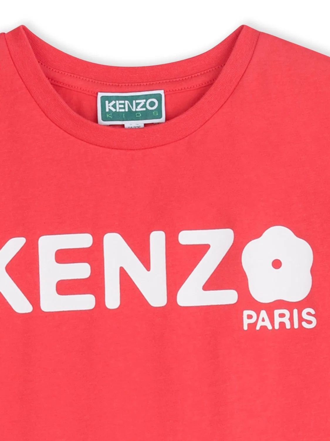 Платье джерси с принтом KENZO KIDS, красное — фото 3