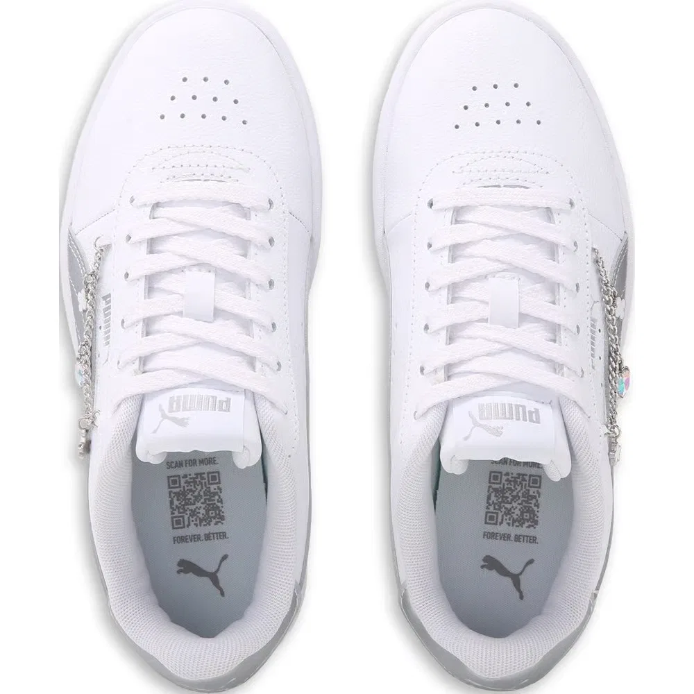 Детские низкие кроссовки Juna Puma, White/Silver — фото 4