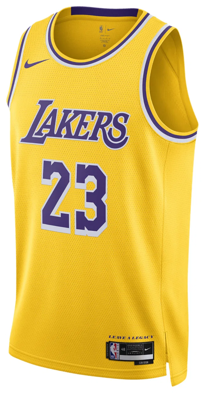 Мужская баскетбольная джерси Lakers Dri-FIT Swingman Icon Nike, желтый/фиолетовый — фото 3